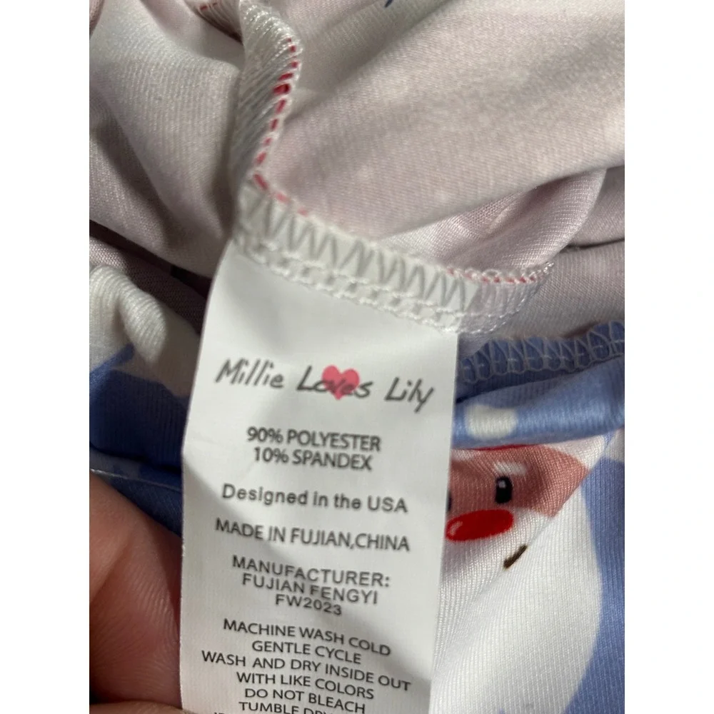 Millie Loves Lily NWT Girls‎ 2T Blue Santa Skirt Pants Set Sweatshirt